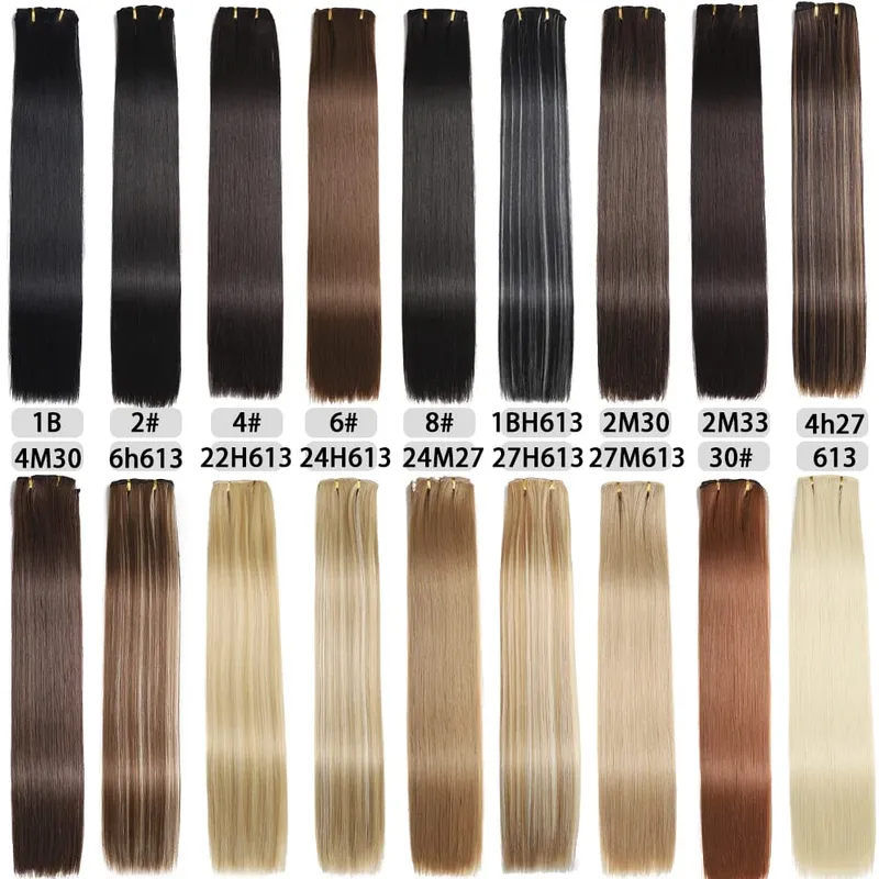 6-Piece Set 24-Inch Synthetic Clip-On Hair Extensions Straight Hair Removable Lightweight Synthetic Wig Women's Exclusive — image 5