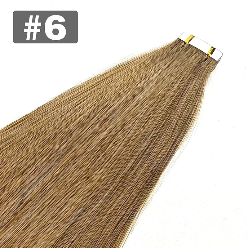 Tape in Hair Extensions Natural Black Straight 100% Remy Human Hair 20pcs 50g/pack Straight Seamless Skin Weft Tape in Extension — image 11