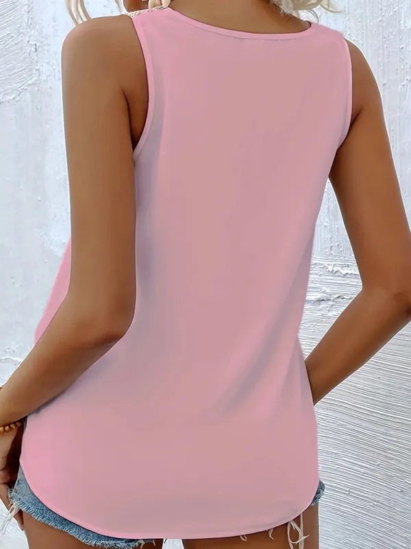 Women's Elegant Summer New Style V-Neck Appliqué Sleeveless Vest — image 4