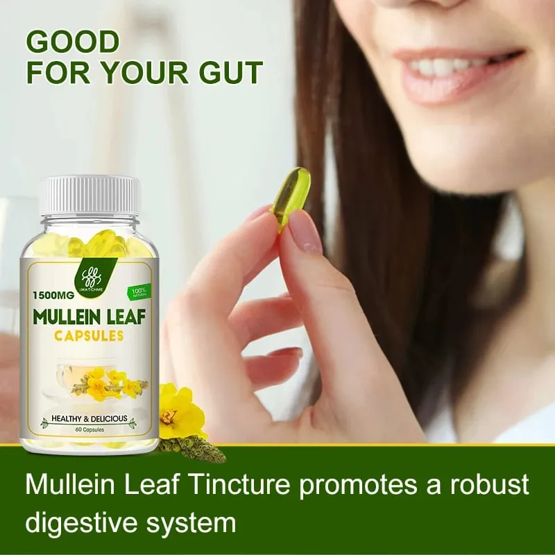 iMATCHME Mullein Leaf Capsules Lung Cleansing Unobstructed Breathing Relieve Cough Detoxification Health Care Antioxidat Enhance Immunity — image 6