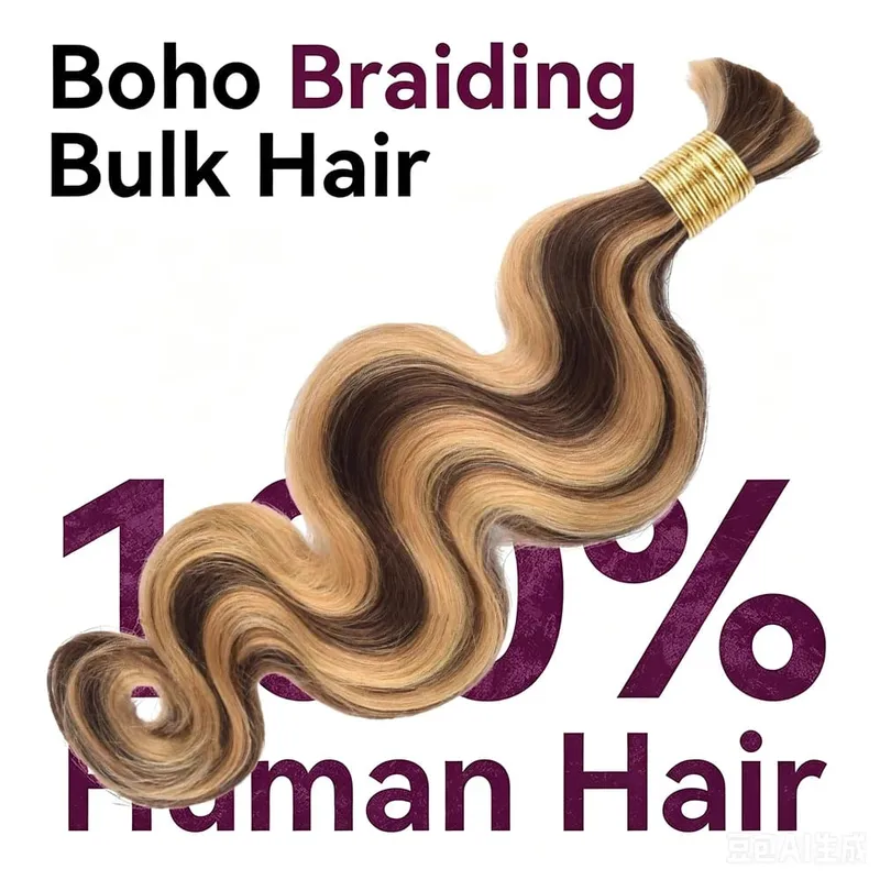 Boho Braiding Hair Body Wave 100% Vrigin Human Braiding Hair 50G/Pc #4/27 Highlight Color Human Hair For Boho Braids 16-26 Inch