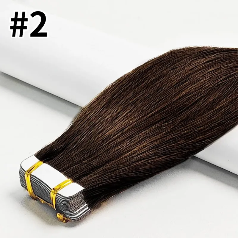 20pcs Human Hair Tape In Hair Extensions Natural Seamless Remy Hair Straight 14-26Inch Lengths with Invisible Tape Ins 50G/Pack — image 9