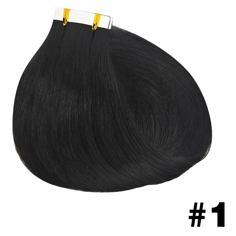 Straight Tape in Hair Extensions 100% Human Hair Seamless Invisible Straight Skin Weft 20pcs/50g Tape in Hair Extension For Wome