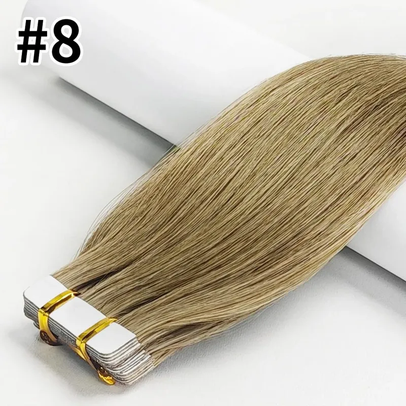 Tape in Hair Extensions Straight Human Hair Brazilian Human Hair Extensions 20Pcs Straight Tape In Adhesive Invisible 50G/Pack — image 11