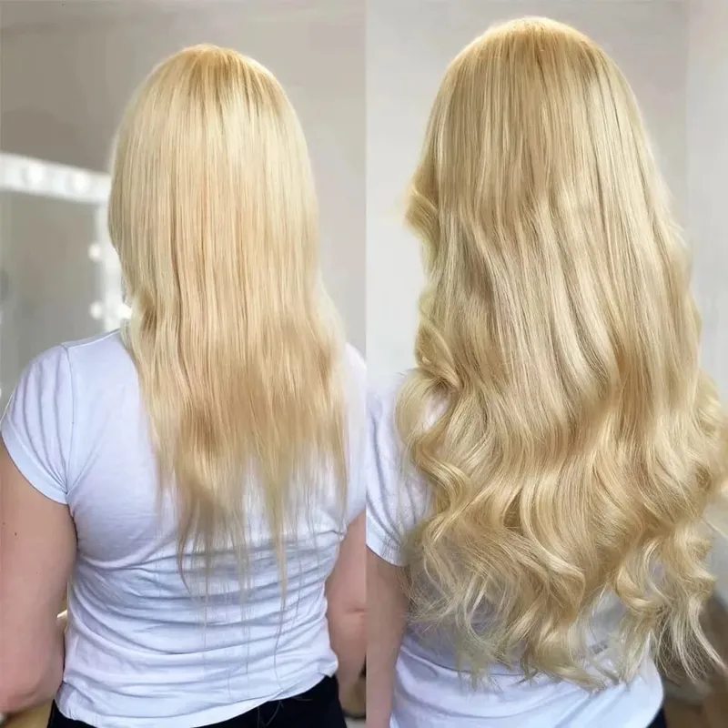 50g Straight Tape in Hair Extensions Human Hair 613 Color Bleach Blonde Seamless Skin Weft Tape in Real Human Hair Extension — image 6