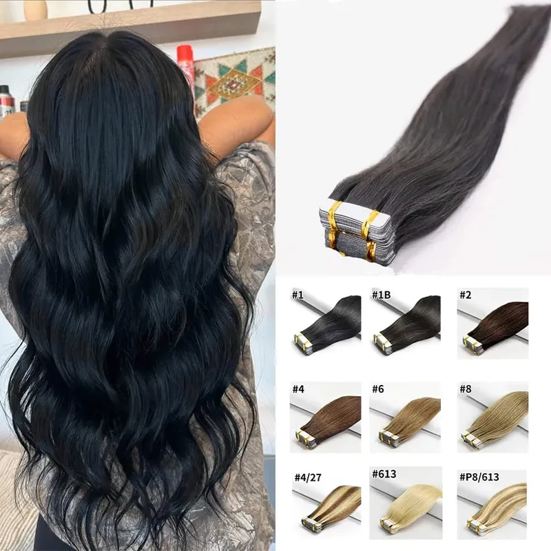 Tape in Human Hair Extension Straight Brazilian Human Hair Extension 2.5g 20pcs 50g Tapes Hair 100% Human Hair Natural Tape Hair — image 2