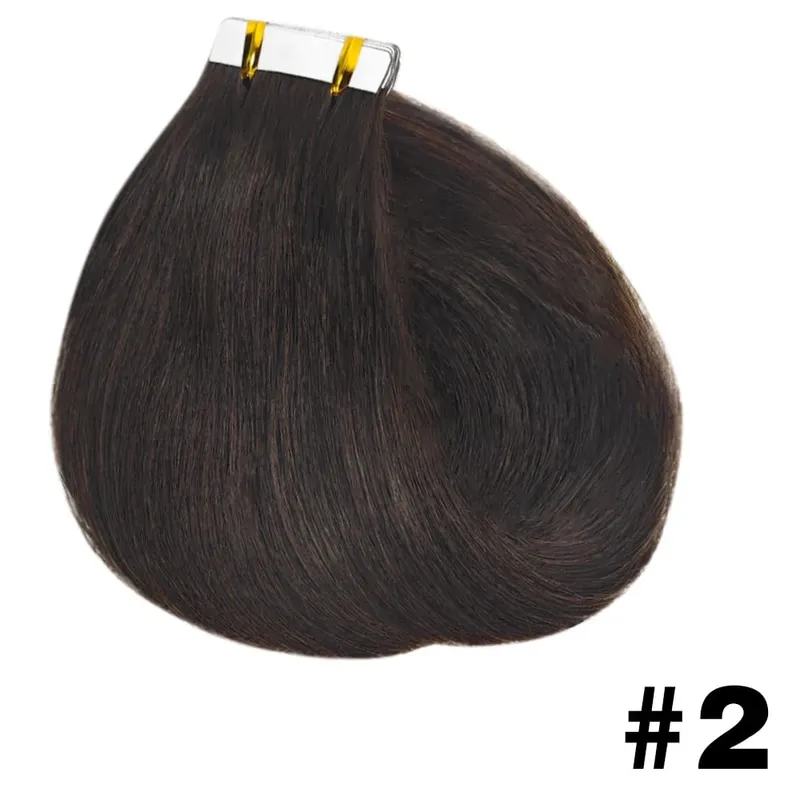 Straight Tape in Hair Extensions 100% Human Hair Seamless Invisible Straight Skin Weft 20pcs/50g Tape in Hair Extension For Wome — image 9