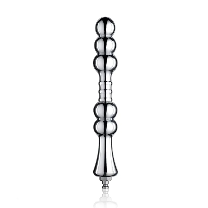 8.2” Metal Bead Anal Dildo Smooth Aluminium Anal Wand With KlicLok System For Premium Sex Machine