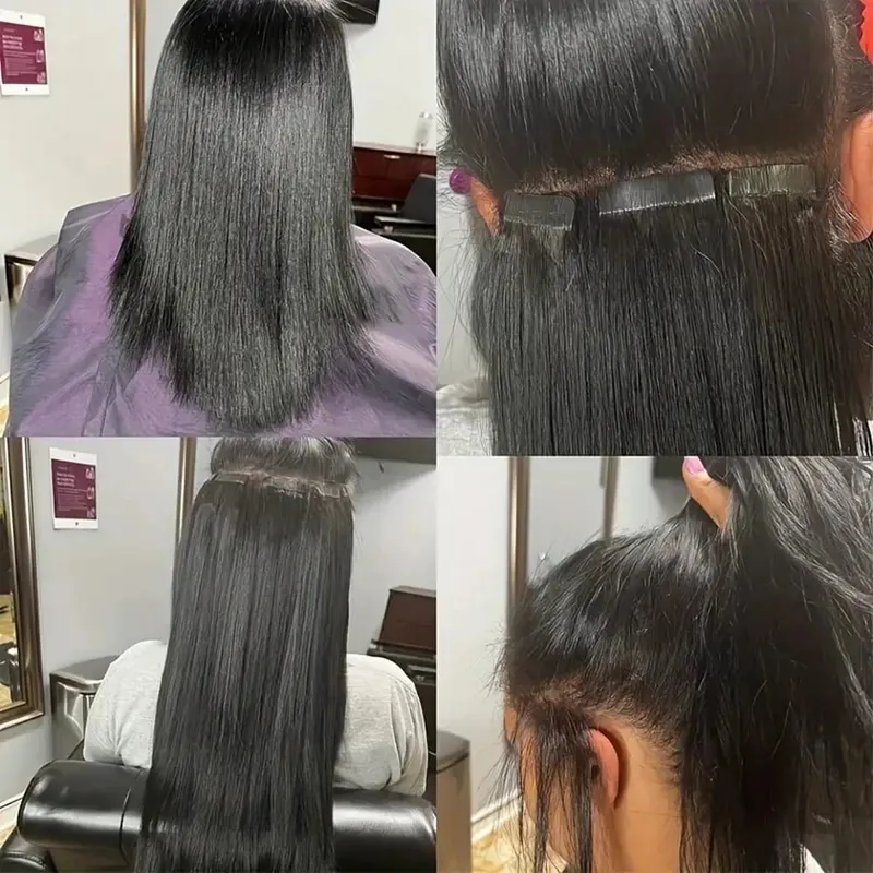 Tape in Hair Extensions Straight Human Hair Brazilian Human Hair Extensions 20Pcs Straight Tape In Adhesive Invisible 50G/Pack — image 7