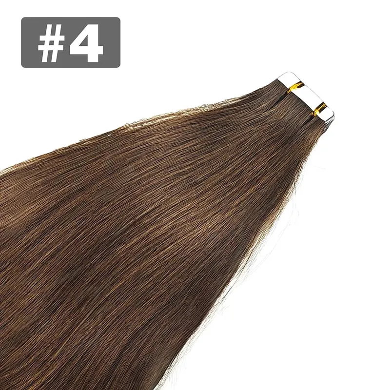 Tape in Hair Extensions Natural Black Straight 100% Remy Human Hair 20pcs 50g/pack Straight Seamless Skin Weft Tape in Extension — image 10