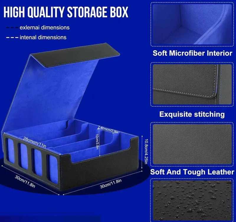 Card Storage Box Holds 2400+ Single Sleeved Cards Includes 4 Card Stoppers and 24 Card Dividers Suitable for TCG Trading Card — image 4