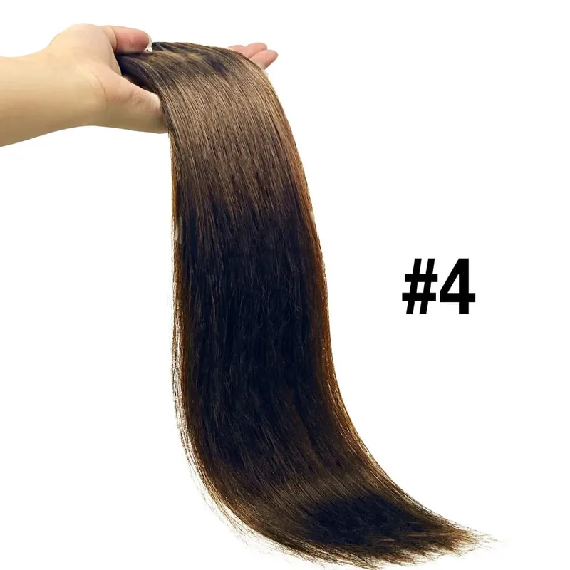 Straight Clip In Human Hair Extensions Brown Unprocessed Hair Extensions Full Head Brazilian Hair Seamless Clip Ins Extension — image 11