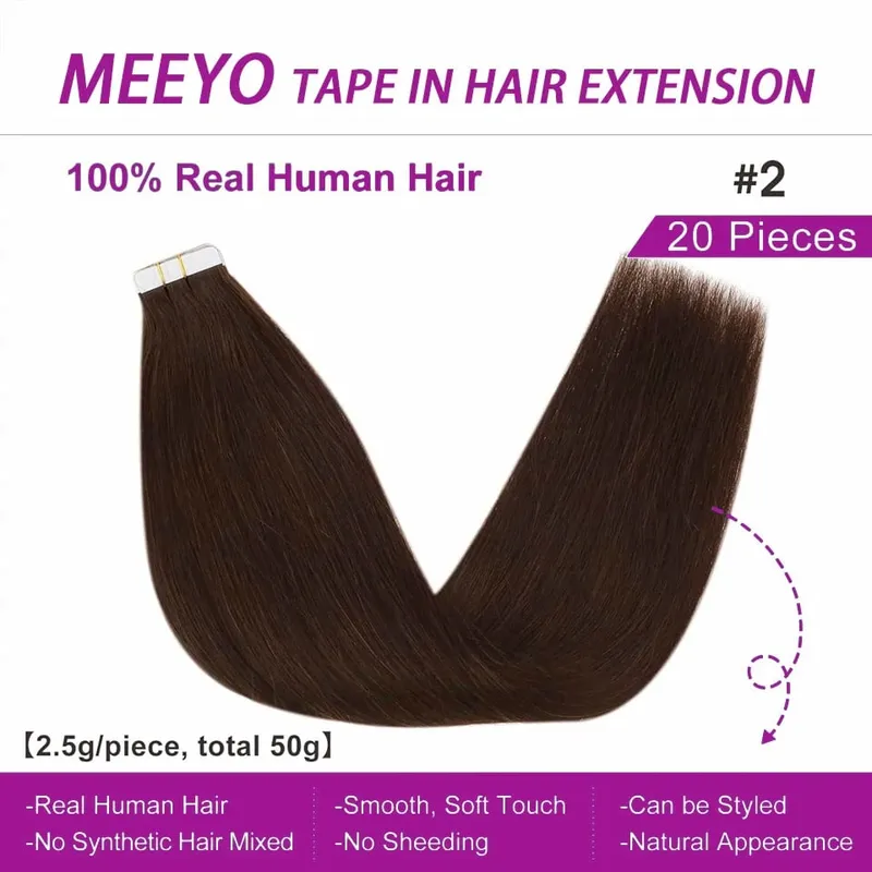 Natural Color Tape In Hair Extensions Human Hair Silk Straight Tape In Extensions Seamless Invisible Color P4/27 50G for Women — image 4
