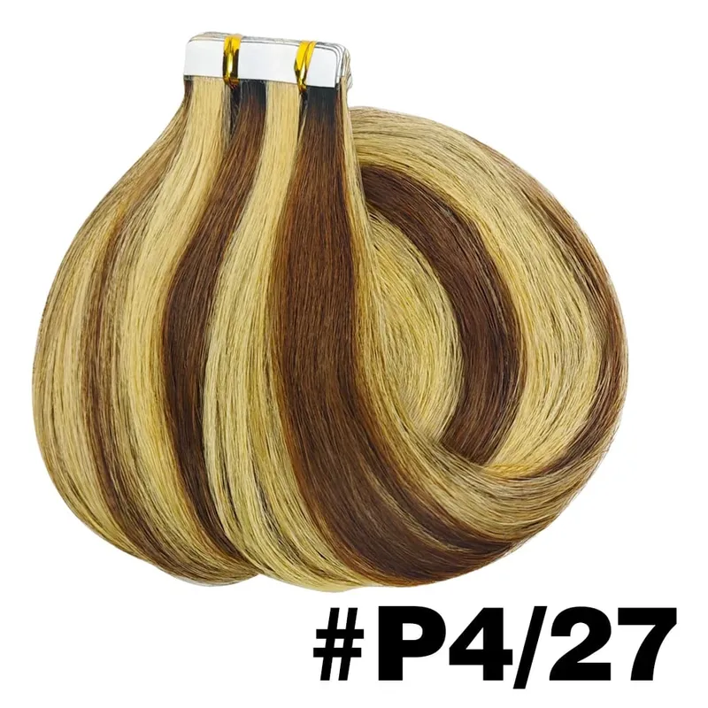 Straight Tape in Hair Extensions 100% Human Hair Seamless Invisible Straight Skin Weft 20pcs/50g Tape in Hair Extension For Wome — image 14
