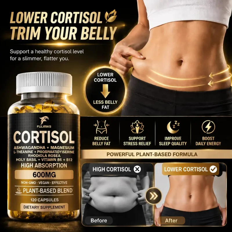 Premium Cortisol Capsules with Ashwagandha Rhodiola Support Cortisol Reducer Relaxation Maintain Calm Weight Loss & Adrenal — image 1
