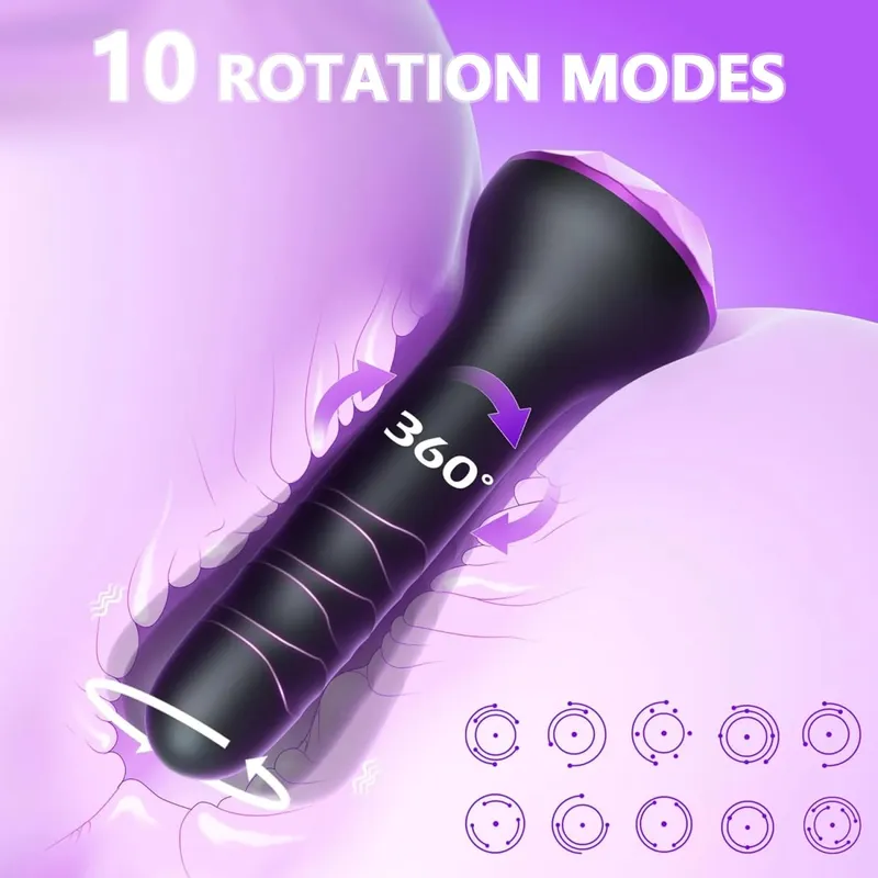 Anal Vibrator Male Prostate Massager Rotating Vibrating Butt Plug Adult Sex Toy for Women Men Gay Couples Dildo Masturbator 18+