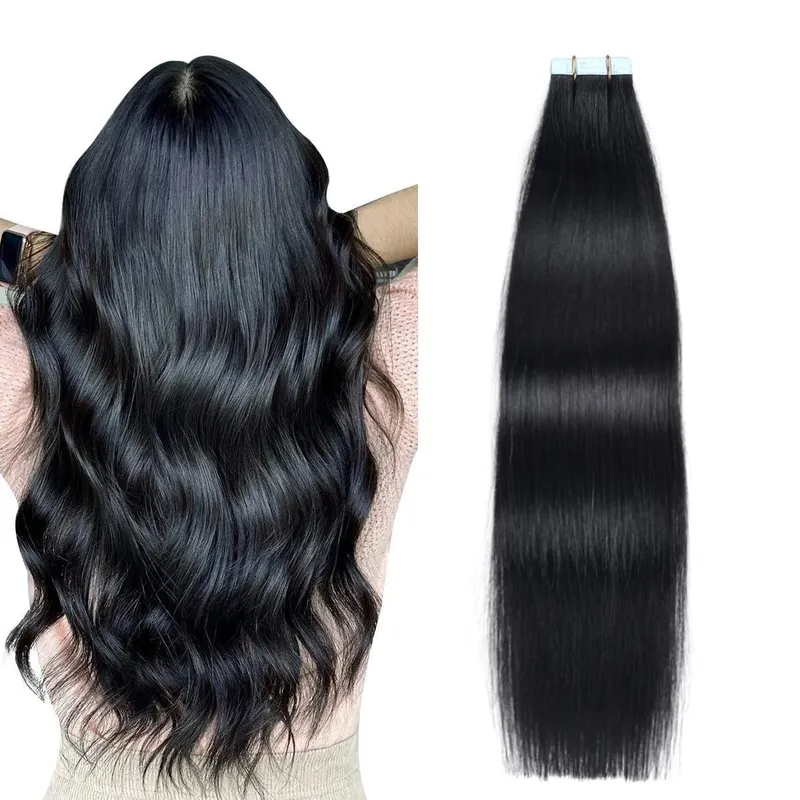 Invisible Tape in Hair Extensions 100% Remy Human Hair Dark Brown Hair Extensions for Women Adding Length And Volume — image 11