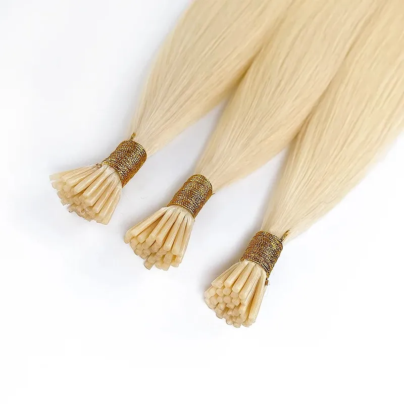 I Tip Human Hair Extensions 50g Straight Fusion Hair 30Inch Keratin Capsule Original Real Natural Hair Blonde Color — image 4