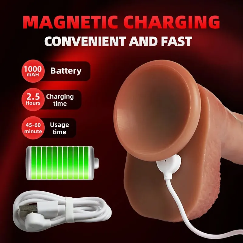9.65" Thrusting BIG Dildo Vibrator Silicone with 10 Thrusting & Vibranting & Heating Modes Anal Dildo Sex Toys with Suction Cup — image 5