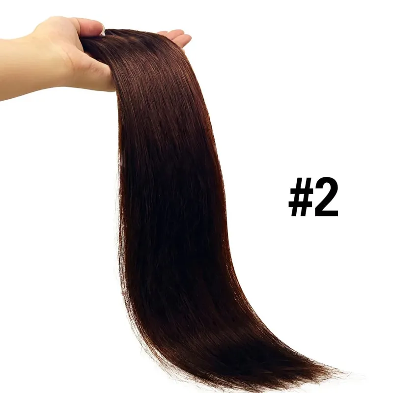 Straight Clip In Human Hair Extensions Brown Unprocessed Hair Extensions Full Head Brazilian Hair Seamless Clip Ins Extension — image 9