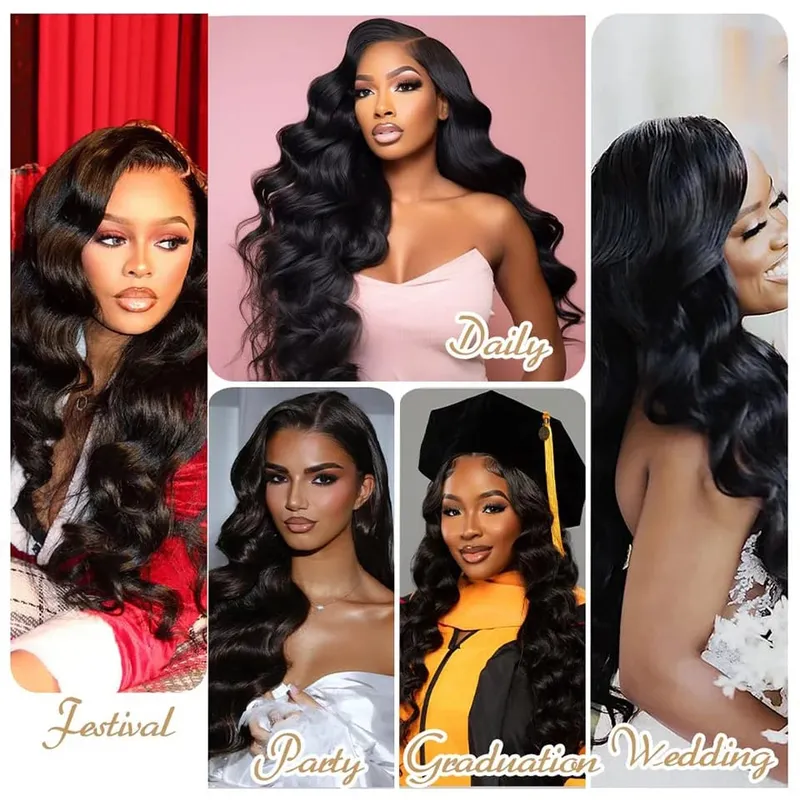 Ombre Clip Ins Synthetic Hair Extensions High Temperature Fiber Body Wave Brown 11 Clip Ins Daily Use Hair Piece Extensions — image 6