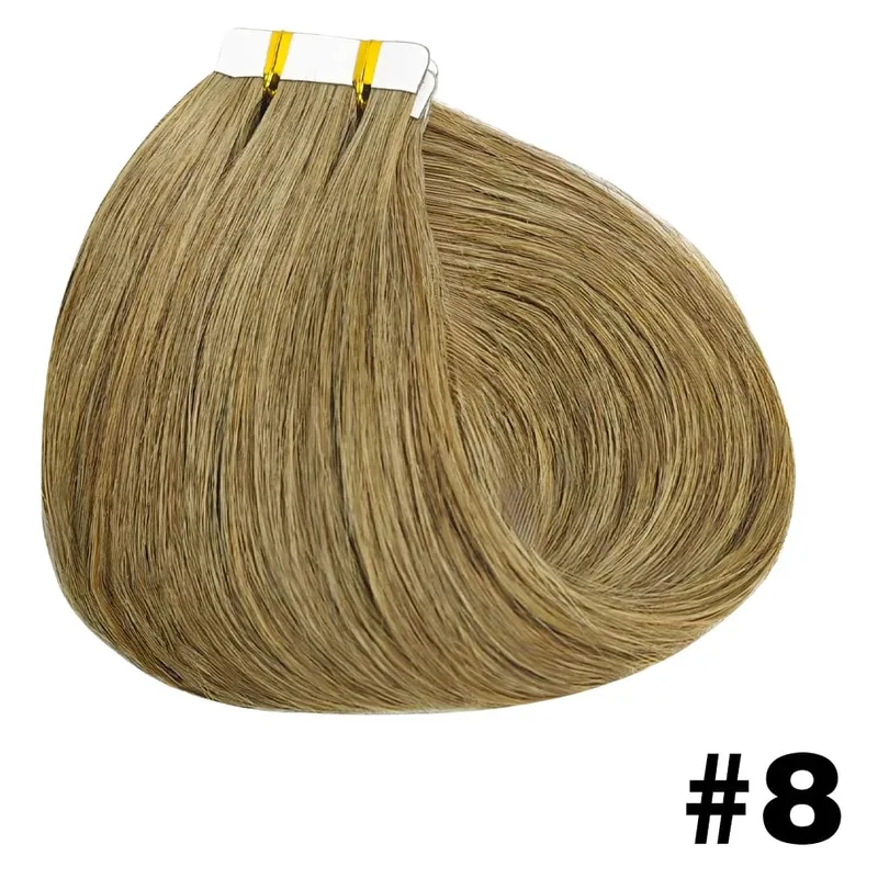 Straight Tape in Hair Extensions 100% Human Hair Seamless Invisible Straight Skin Weft 20pcs/50g Tape in Hair Extension For Wome — image 12