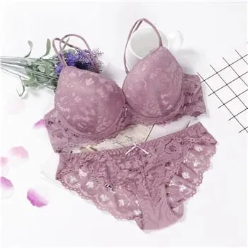 Underkläder Sexig BH Set Kvinnor Push Up Lenceria Mujer Femme Bygel Langerie Girl Bralette BHar Och Trosor Feminina Spetsunderkläder