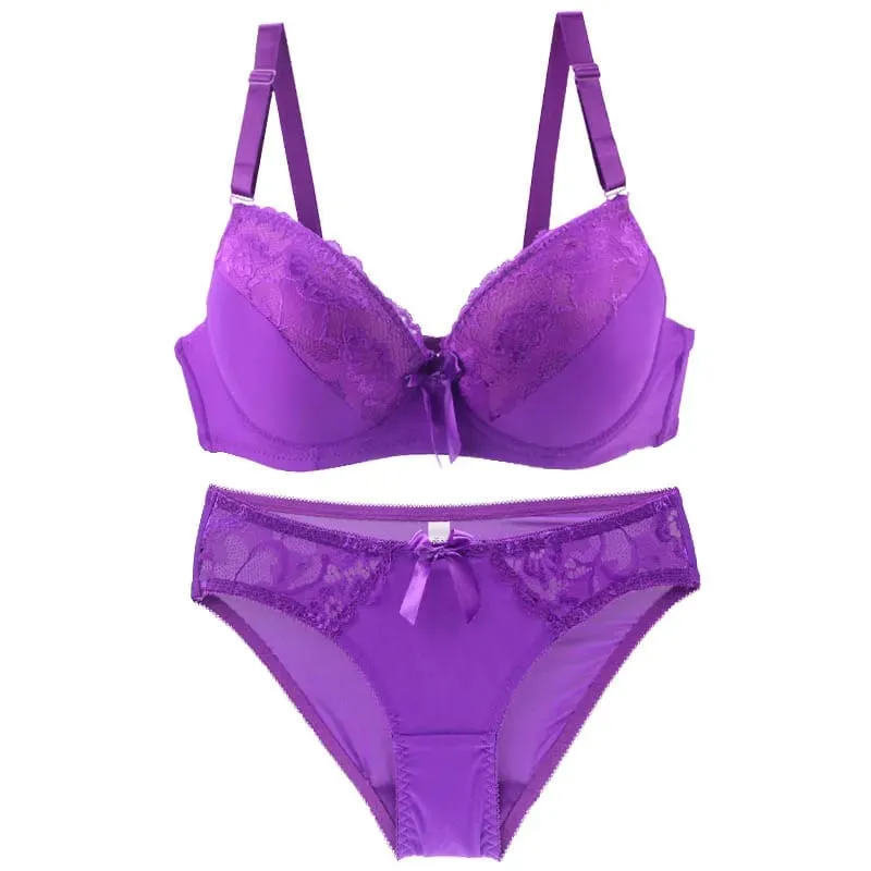 2021 Bagong Sexy Bra Sets Mga Produktong Hollow Out Thong Pambabae Lingerie Burdado Lace Womens BCDE Cup G-string Underwear Panties — image 2