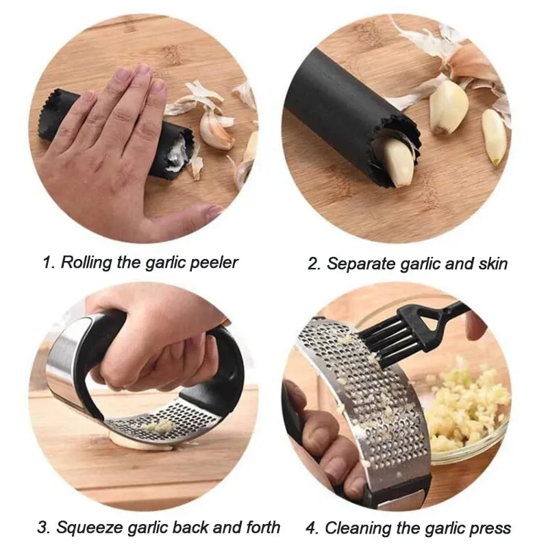 Multifunction Garlic Press Manual Garlic Crusher Press Device Kitchen Garlic Peeler Grinding Grater Kitchen Gadgets — image 6