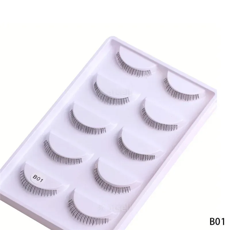 5 paar onderste wimperspakket 8 verschillende stijlen onder de wimpers Zachte onderste wimpers 100% handgemaakte doorzichtige band onderste wimpers — image 5