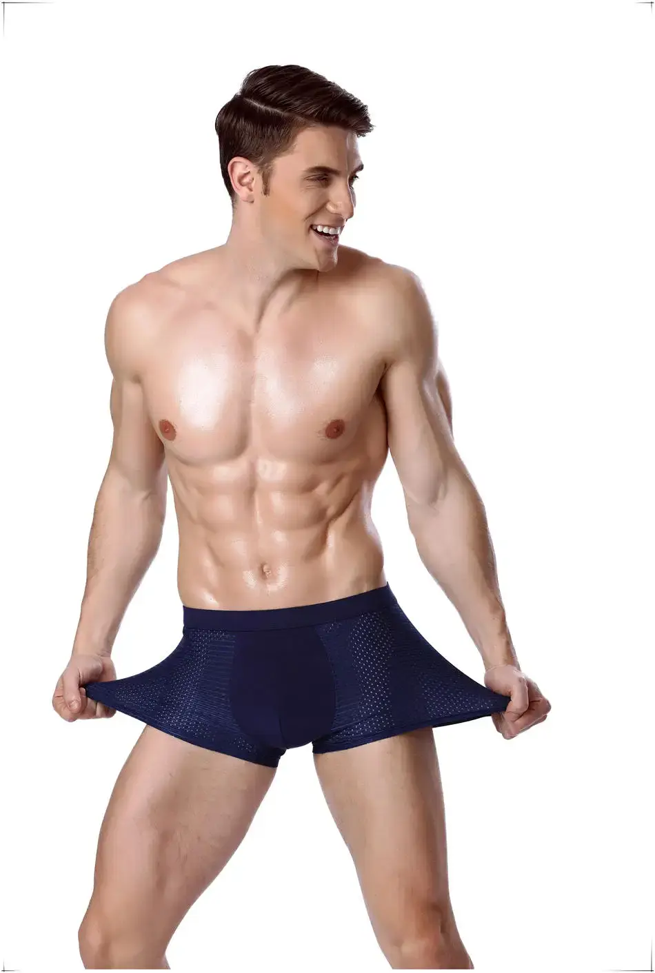 8pcs/Lot Underwear Boxer shorts male underpants men's mesh summer man sexy hot pouch panti malalaking sukat 5xl 6xl 7xl 8xl trunks — image 4