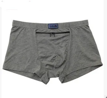 Dropshipping Panlalaking panloob na panlaban sa pagnanakaw malaking bulsa Boxer apat na quarter na panlaban sa pagnanakaw na salawal, solong zipper Panty