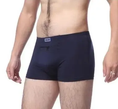 Dropshipping Panlalaking panloob na panlaban sa pagnanakaw malaking bulsa Boxer apat na quarter na panlaban sa pagnanakaw na salawal, solong zipper Panty — image 3