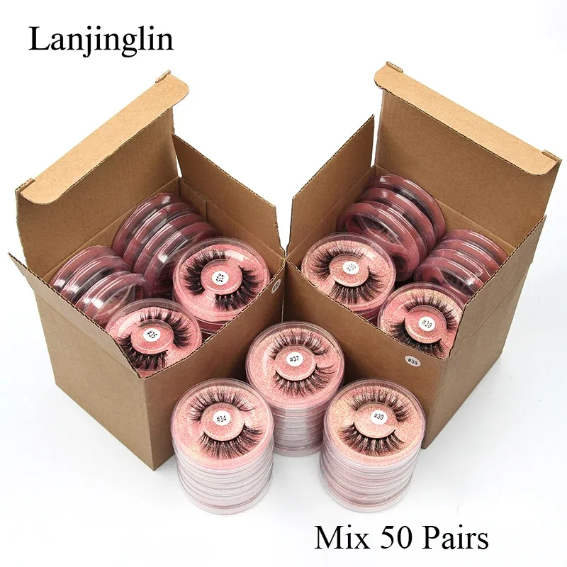 10 Style 4/100 Pairs Eyelash Natural 3D Mink False Eyelashes Makeup Fake Eye Lashes Faux Cils Make Up Beauty Tools Wholesale