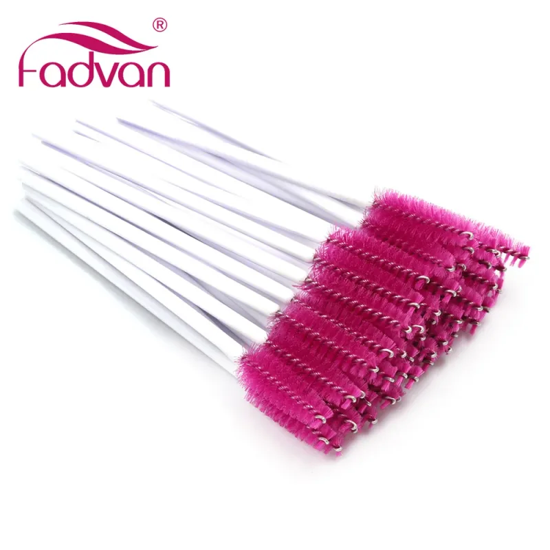Fadvan 50 件/包化妝刷塑膠微型棒假睫毛刷工具黑色/粉紅色/彩色睫毛延長用品 — image 2