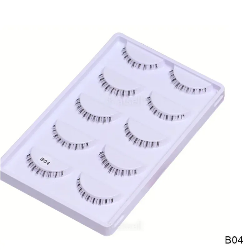 5 paar onderste wimperspakket 8 verschillende stijlen onder de wimpers Zachte onderste wimpers 100% handgemaakte doorzichtige band onderste wimpers — image 8