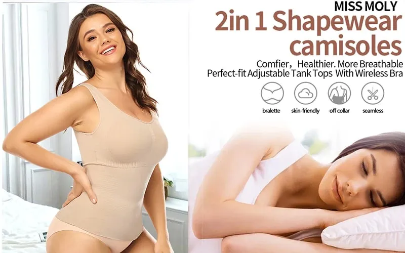 Regatas femininas com sutiã embutido prateleira sutiã casual alça larga camisola básica sem mangas modelador superior com sutiã removível — image 8