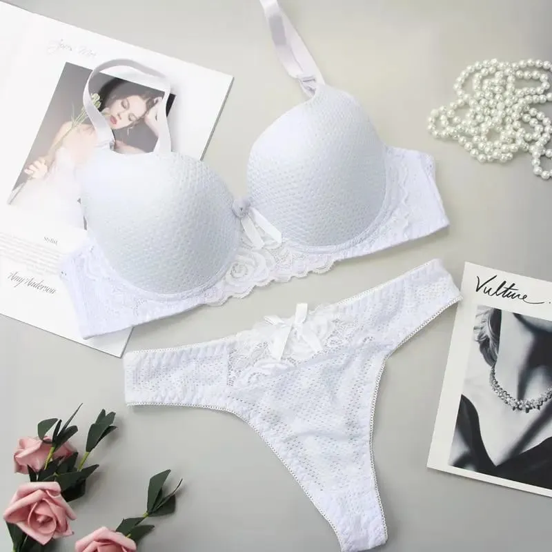 6 cores sutiã sexy lingerie de renda confortável colheita superior feminino roupa interior feminina underwire push up conjuntos de sutiã — image 4