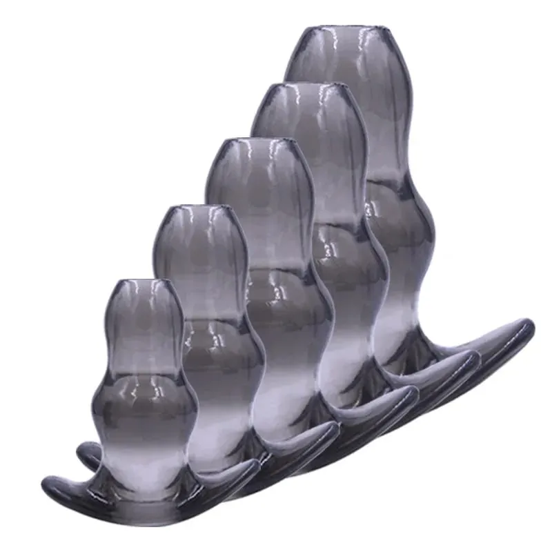 5Sizes Hollow Soft Anal Plug Prostate Massager Butt Plug Enema Sex Toy for Women And Men Anal Dilator Sexual Enhancement Product — image 1