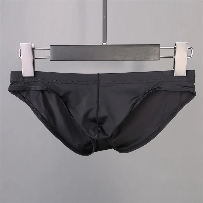 Calcinha de seda gelo masculina sexy roupa interior homem briefs ultra fino translúcido pênis bolsa cintura baixa cuecas lingerie — image 15