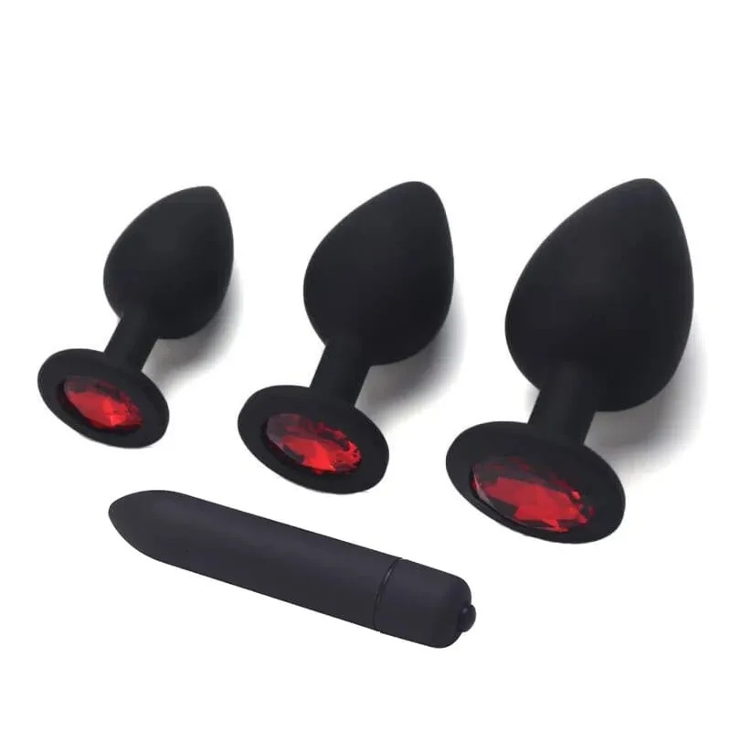 Vuxen silikon analplugg Dildos Bullet Vibrator Butt Plugs Sexleksaker för kvinnor Män Gay Prostata Massager Anal Onanera S/M/L