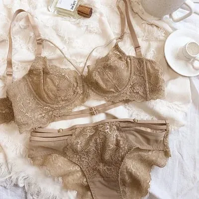 Novo bordado sutiãs roupa interior feminina conjunto plus size lingerie sexy a b c d copo ultrafino sutiã transparente calcinha de renda conjunto preto