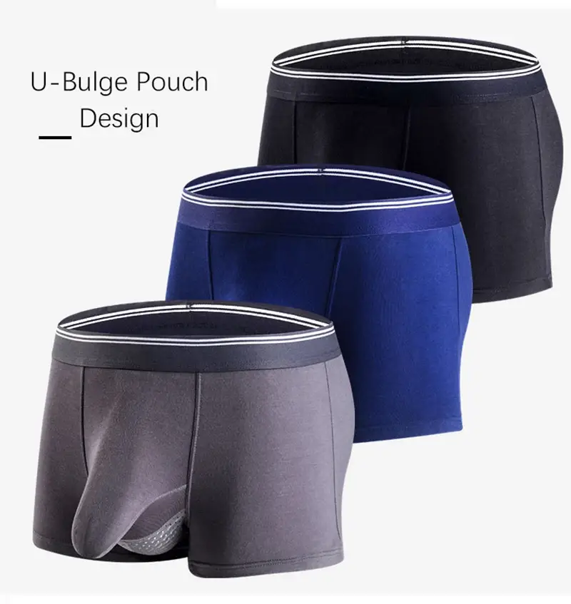 Plus size masculino sexy separado pênis bolso boxer shorts respirável roupa interior masculina calcinha modal masculino elefante nariz cuecas 3256802927192475 — image 2