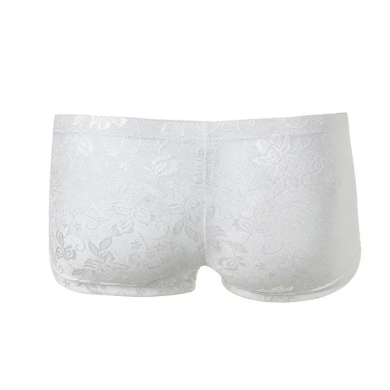 Sexy Mens Boxers Shorts Mesh Panloob na Kasuotan ng Lalaki Lingerie Trunk Transparent Mesh See Through Lace Underpants — image 19
