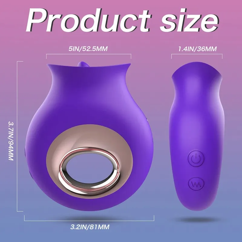 Clitoris Tungan Slickande Vibrator 9 Speed Nipples Clit Sexleksak för kvinnor Avsugning G Spot Orgasm Stimulator Kvinnlig onanileksak — image 6