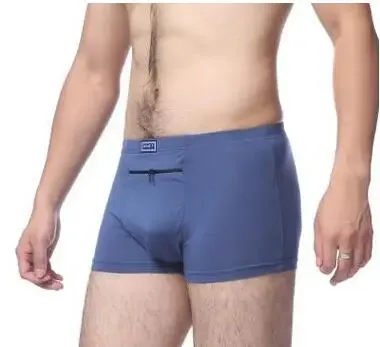 Dropshipping Panlalaking panloob na panlaban sa pagnanakaw malaking bulsa Boxer apat na quarter na panlaban sa pagnanakaw na salawal, solong zipper Panty — image 5