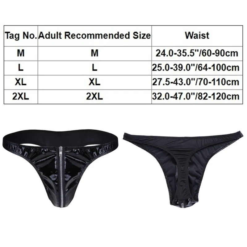 Homens de couro falso breve cuecas sexy olhar molhado cintura baixa bulge bolsa calcinha roupa interior maiô banho shorts — image 21