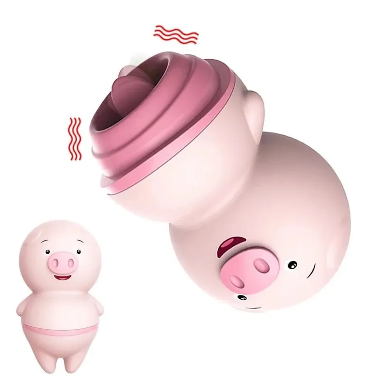Pink Pig Tongue Lick Vibrators Anal Clitoris Nipple Massager G-Spot Adult Product Erotic Sex Machine 6/2 Modes Female Sex Toys — image 3