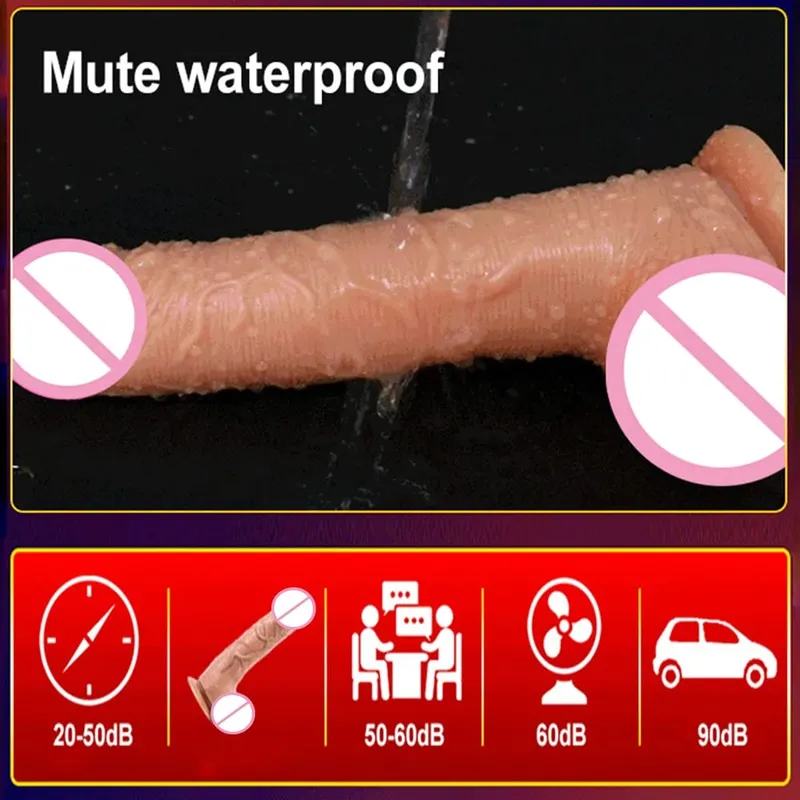 Teleskopické vibrační tahání realistické dildo ženská masturbace s přísavkou Vyhřívání penisu Dick pro ženy — image 4