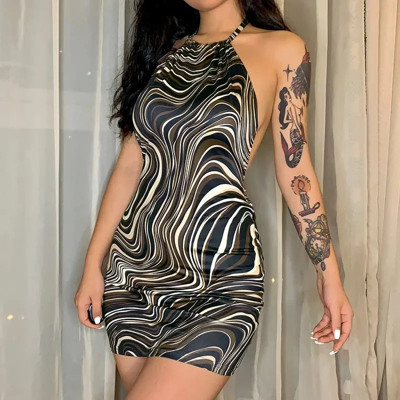 Sexy bodycon vestidos de festa de casamento sem costas alças espaguete clubwear mini vestido halter roupas de verão para mulher transporte da gota — image 4